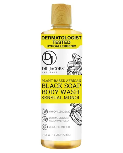 Vista 15 de Dr Jacobs Naturals Auténtico jabón líquido negro africano con aroma a lavanda y salvia, lavado facial todo en uno, lavado corporal para piel