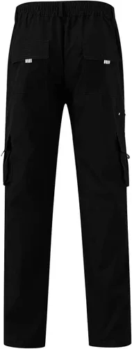 Vista 6 de eoeioa Pantalones cargo ajustables para hombre, elásticos, holgados, pantalones de trabajo sólidos para exteriores, pantalones casuales de verano