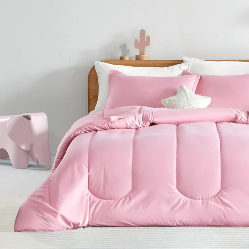 Vista 6 de SLEEP ZONE Juego de edredón de 2 piezas con estampado de 2 piezas para niñas, resistente a la decoloración, lavable a máquina, color rosa ballet
