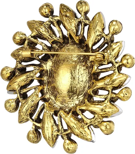 Vista 3 de BriLove Broches de marquesa ovalados con diamantes de imitación de cristal austriaco para mujer