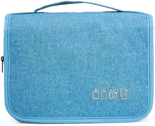 Vista 12 de Sechunk Neceser de maquillaje resistente al agua, bolsa de cosméticos organizador de viaje para accesorios, bolsa de viaje con gancho para colgar