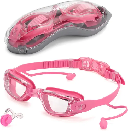 Vista 19 de Aegend Swim Goggles, Swimming Goggles No Leaking Full Protect Adult Youth Todo negro