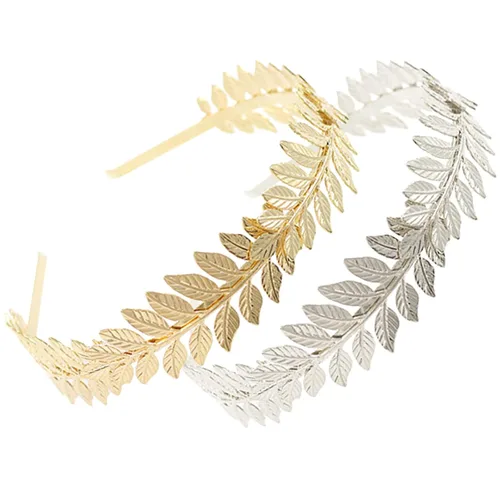 Vista 8 de WLBON Diadema de hojas de Halloween, corona de diosa romana, bandas para el cabello, diadema de hojas, diadema para mujer, Navidad, boda Paquete