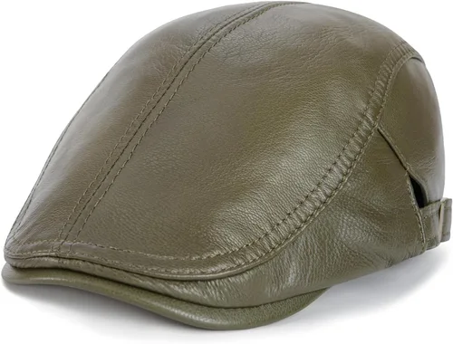 Vista 21 de VOBOOM Gorra de hiedra de cuero genuino ajustable para hombres y mujeres