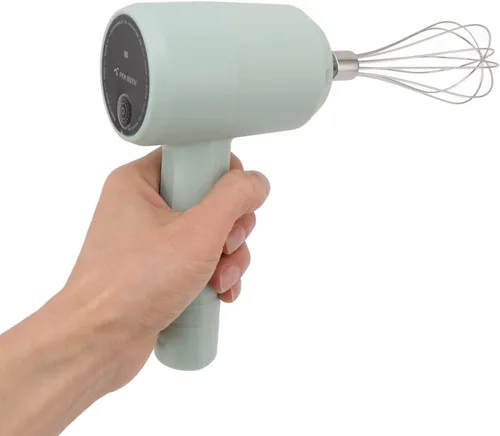 Vista 9 de Hztyyier Batidora de mano eléctrica recargable por USB, portátil, inalámbrica, para hornear, pastel, huevo, crema, potente (cian claro)