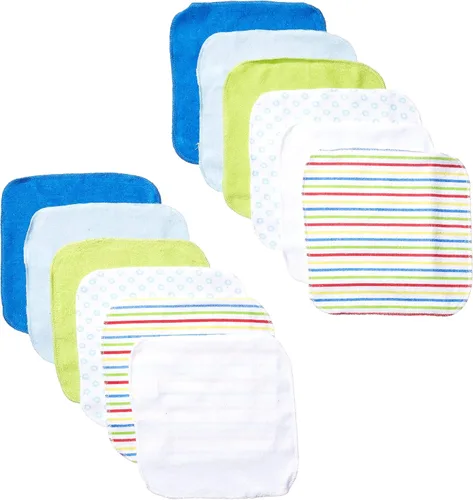 Vista 11 de Luvable Friends Paños unisex de algodón para bebé, color azul sólido, talla única