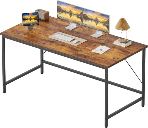 Vista 24 de Mericonia Escritorio para computadora, escritorio de juegos para espacios pequeños, mesa de estilo moderno y simple para oficina en casa, mesa