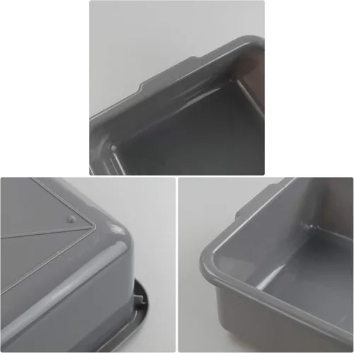 Vista 3 de Xyskin 4 paquetes caja de autobús comercial gris de 13 litros, tina de autobús utilitaria plástica