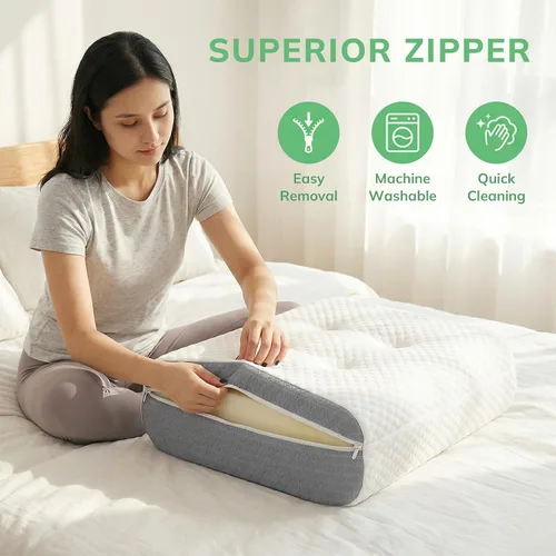 Vista 7 de baibu Almohada de elevación de piernas de doble capa para soporte de piernas y rodilla, almohada de elevación de pies para dormir, circulación