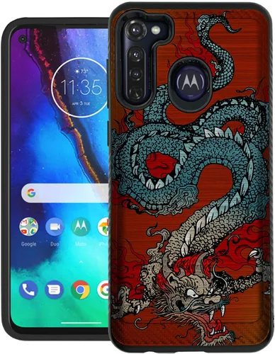 Vista 15 de CasesOnDeck Funda de agarre compatible con [Motorola Moto G Stylus (2020) [Brushed Armor] - Funda delgada y resistente, color negro mate (astronauta)