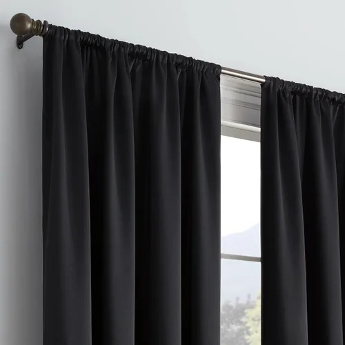 Vista 4 de Eclipse Thermapanel Cortina lisa de ventana moderna para oscurecer la habitación, con bolsillo para cortinero, para dormitorio (1 panel), 54 x 63