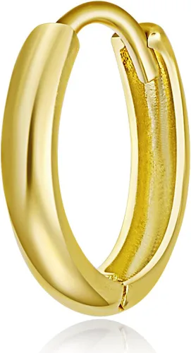 Vista 13 de 14k REAL Yellow OR White Gold 2mm Thickness Huggie Earrings (10 x 10 mm)
