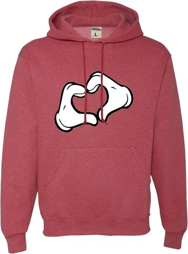 Vista 4 de Go All Out Mickey Heart Hands - Sudadera con capucha para hombre y mujer Negro
