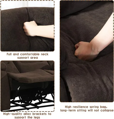 Vista 5 de FDW Juego de sofá reclinable seccional para sala de estar, asiento de cine en casa, sofá reclinable, movimiento reclinable manual para muebles