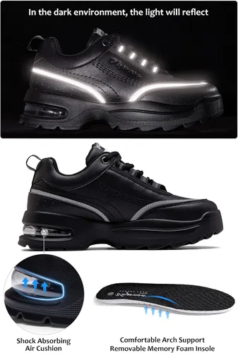 Vista 2 de Vepose 8019 - Tenis de moda para mujer, con amortiguación de aire, con cordones, para correr, de espuma viscoelástica, para caminar