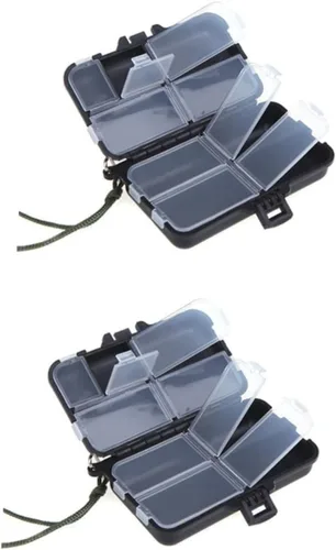 Vista 7 de Toddmomy 2 unids caja de aparejos de pesca cajas organizadoras bin organizador caja de pesca caja de aparejos caja de almacenamiento caja