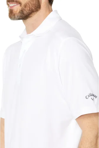 Vista 3 de Callaway Polo de golf micro hexagonal para hombre con protección solar, tejido elástico sólido