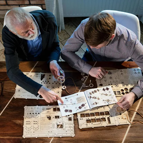 Vista 5 de WOODEN.CITY Rompecabezas 3D de tractor para adultos, modelo mecánico de tractor agrícola para adultos y adolescentes, kit de bricolaje de 148 piezas