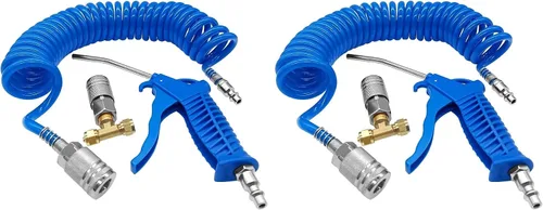 Vista 12 de Beduan Kit de pistola de soplado de aire con manguera neumática de poliuretano de 16 pies de largo, pistola de aire resistente para compresor