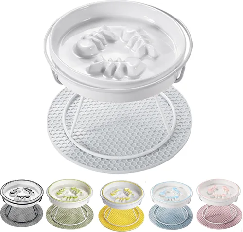 Vista 9 de Juego de cuencos elevados de cerámica para gatos, antivómitos, platos extraíbles, color negro, paquete de 2 Cuencos de cerámica extraíbles
