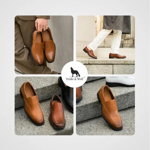 Vista 5 de Drake & Wolf Mocasines para hombre - Zapatos de vestir casuales para hombre - Zapatos de vestir antideslizantes para hombre - Zapatos de vestir