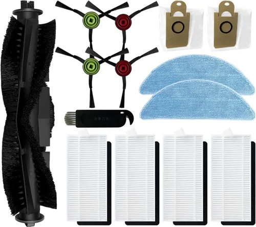 Vista 2 de Compatible con HONITURE Q6 SE robot aspirador repuesto repuesto accesorios cepillo lateral principal filtro HEPA bolsa polvo fregona (juego B)