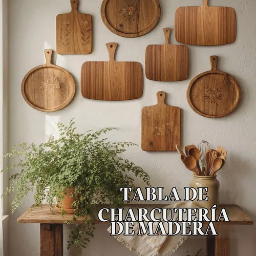 Vista 5 de Nuenen 1 tabla de cortar con asa, 12 x 11 pulgadas, acacia