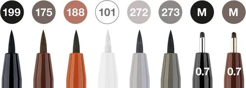 Vista 3 de Faber-Castell Art & Graphic Pitt Artist Pen Brush India Ink Pen, Classic, Wallet Of 8, Para Arte, Manualidad, Dibujo, Bocetos, Hogar, Escuela