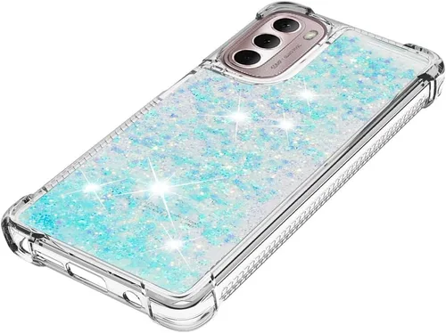 Vista 5 de Funda compatible con Motorola Moto G Stylus 2022, con purpurina, líquida, bonita funda transparente para teléfono, flotante, arenas movedizas, a