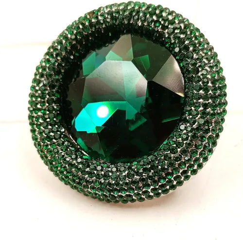Vista 2 de DREAMLANDSALES Glitter Wide Pave Round Stone Shaped Brooch Rhinestone Pin