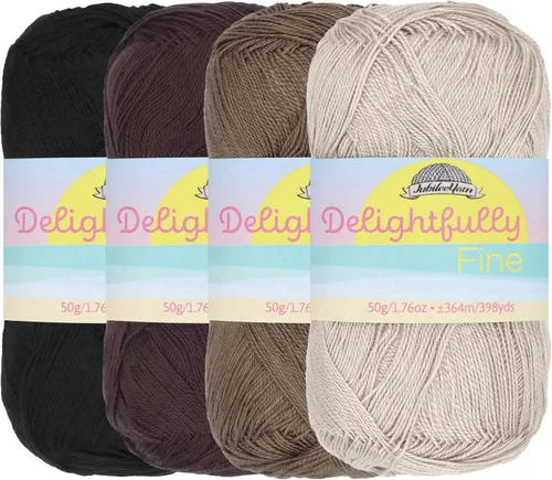 Vista 17 de JubileeYarn - Hilo deliciosamente fino, 1.76 oz/madeja de rayón de bambú y encaje, tonos de azul, 4 madejas