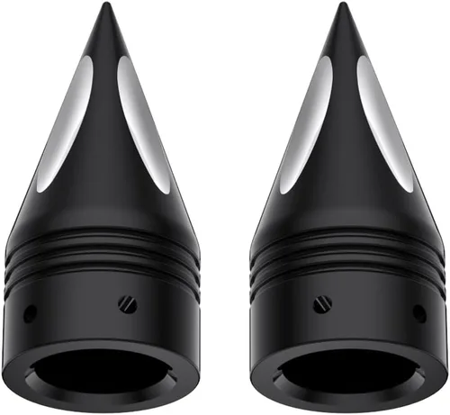 Vista 2 de Advanblack Tapas de tuercas de eje de 3.6 pulgadas, tapas de tuercas de eje CNC delanteras compatibles con Harley Touring Softail Road King Street