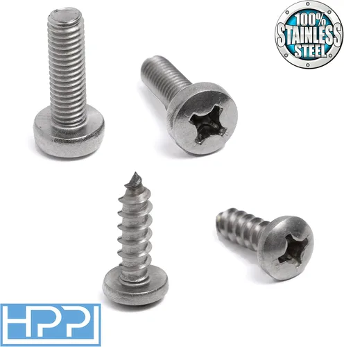 Vista 3 de Tornillos para placas de automóvil HPP, equipo original, Acero inoxidable