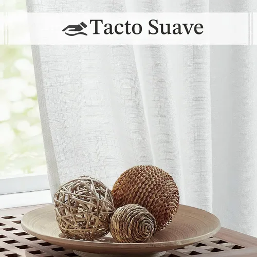 Vista 8 de FMFUNCTEX – Cortinas de lino semitransparentes blancas para dormitorio y sala de estar, paneles de cortina de 160 cm de largo, cortinas de lino
