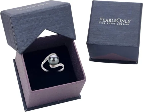 Vista 8 de Chantel - Anillo de perlas cultivadas de plata de ley 925 de 9 a 0.394in, color negro