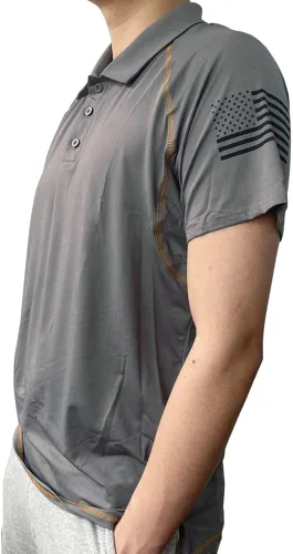Vista 4 de HARGLESMAN Camisa polo de manga corta para hombre, secado rápido, ajuste de verano (S-3XL)