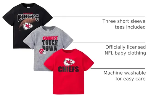 Vista 4 de Gerber NFL - Paquete de 3 camisetas de manga corta para bebé Falcons (paquete de 3)