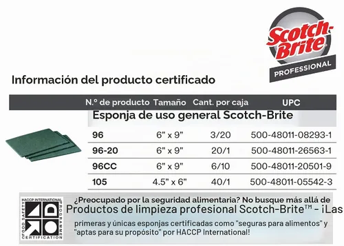 Vista 5 de Estropajo Scotch-Brite 105 de propósito general, 6 pulgadas de largo x 4-1/2 pulgada de ancho, verde (estuche de 40)