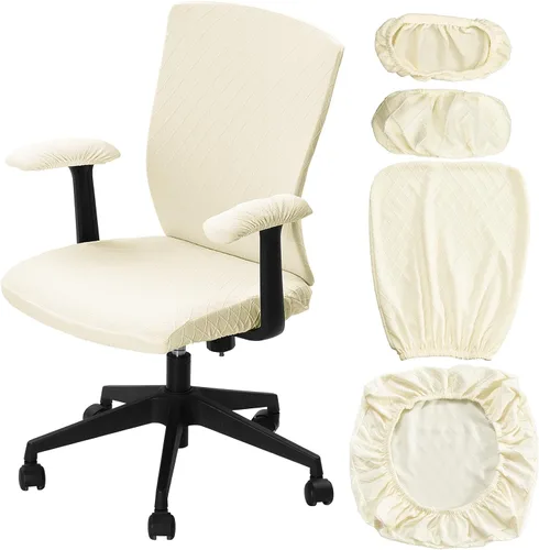 Vista 19 de Tallew Juego de 4 Fundas para Silla de Oficina, Fundas Universales Elásticas para Computadora, Fundas Estiras para Asiento de Silla, Fundas