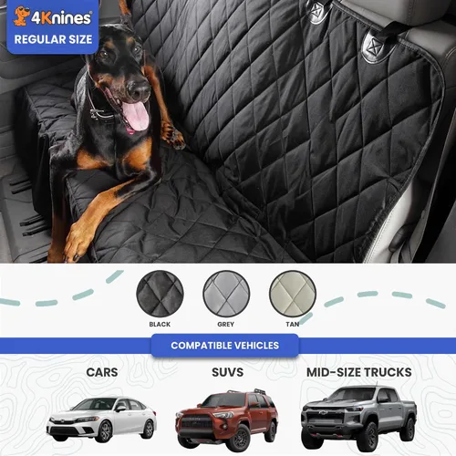 Vista 4 de Perro Funda para asiento sin Hamaca para autos, camiones y SUVs – Empresa basada en EE. UU. – Negro, Bronceado, Gris, normal, Bronceado