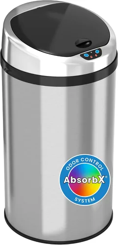Vista 14 de iTouchless Cubo de basura sin contacto de tamaño comercial de 23 galones con sistema de control de olores AbsorbX, acero inoxidable, cubo de basura