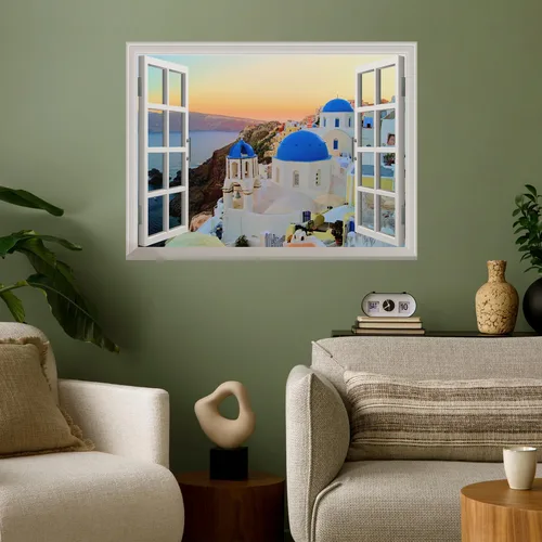 Vista 12 de wall26 Vinilo mural de pared extraíble – ANSE Lazio Beach en la isla Praslin en Seychelles - Decoración de pared creativa de ventana – 24 x 32
