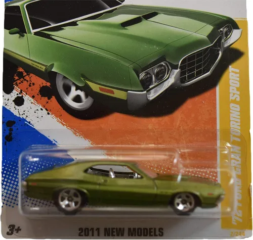 Vista 2 de Hot Wheels Escala 1:64 2011 Nuevos modelos 2/50, Verde '72 Ford Gran Torino Sport 2/244