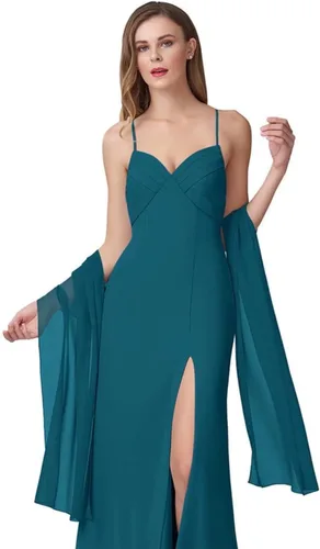 Vista 10 de Chales de gasa para mujer, bufandas para dama de honor, boda, noche, graduación, fiesta, ocasiones especiales, vestidos de 90 x 20 pulgadas