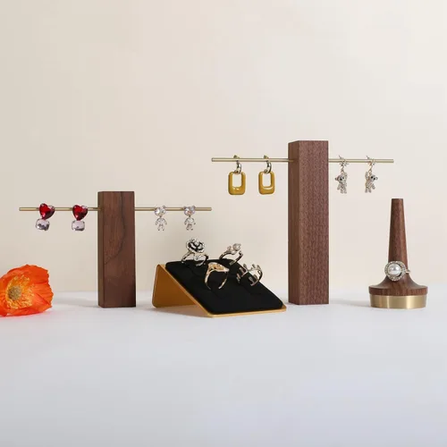 Vista 7 de GemeShou Soporte de anillo de joyería negro para mujeres, exhibición de anillo minorista, organizador de almacenamiento de anillo de terciopelo