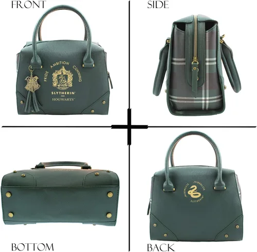 Vista 3 de Harry Potter - Bolso de mano de diseñador Hogwarts Houses para mujer con asa superior