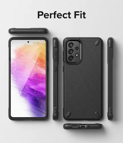 Vista 7 de Ringke Onyx Compatible with Samsung Galaxy A73 5G (2022) Case, Shockproof Rugged Heavy Duty Non-Slip Flexible TPU Cover - Black