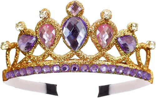 Vista 6 de Accesorios de disfraz para niñas, accesorios de disfraz de princesa Rapunzel para niñas, collar de corona de Rapunzel, pulsera, guantes, anillos