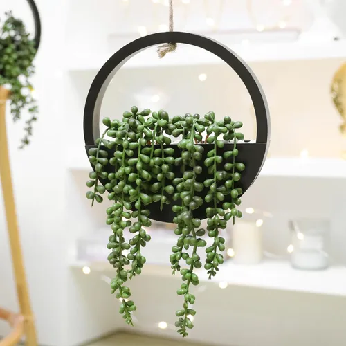 Vista 7 de Paquete de 2 plantas artificiales artificiales para colgar en la Negro