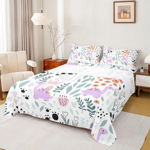 Vista 20 de Erosebridal Juego de sábanas de animales de la selva para niñas y niños, juego de sábanas de safari salvaje con diseño de elefante, oso, tigre